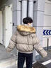 埖煦PU皮可拆卸毛领羽绒棉服男面包服棉衣加厚短款棉袄冬季保暖外套男 卡其色 XL 实拍图