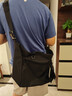 墨一男士斜挎包日系潮流单肩包个性休闲背包潮牌学生大容量邮差包挎包 黑色（附带小挂包） 实拍图