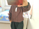 优衣库女装法兰绒箱型衬衫/长袖衬衣480832 38 深褐色 M /160/84A 实拍图