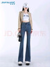 真维斯（Jeanswest）牛仔裤女微喇2026夏季小个子高腰显瘦马蹄喇叭女裤子复古蓝S 实拍图