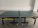 双鱼（DOUBLE FISH）专业乒乓球桌标准比赛训练室内家用训练球桌可折叠式乒乓球台案子 226G 有轮22MM面板/墨绿台面/可折叠移动 实拍图