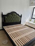 索思古典 家具美式轻奢复古黑色2米实木床法式中古风绿色软包储物主卧室公主床 单床 1.5*2米 实拍图
