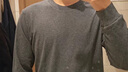 优衣库男装女装柔软圆领T恤/休闲长袖上衣25秋冬新款479783 08 深灰色 L /175/100A 实拍图