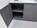 四方食事厨房置物架落地岩板餐边柜多层收纳橱柜多功能家用微波炉储物柜子 【岩板+全钢门】3层140长45宽|灰 实拍图