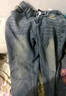 顶峰保罗（Dingfengbaoluo）美式牛仔裤男秋季高街直筒宽松潮牌男生阔腿长裤DFS05复古蓝L 实拍图