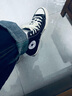 匡威（Converse）官方1970S男女高帮牛皮革休闲板鞋经典黑黑色A13863C A13863C 42 实拍图