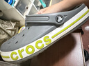 卡骆驰（CROCS）洞洞鞋贝雅卡骆班轻便耐磨一脚蹬休闲鞋|205089 石板灰/青柠绿-0GX 40 (250mm) 实拍图