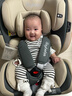 贝倍适（BAYBETSS）儿童安全座椅汽车用0-4-12岁宝宝360度旋转婴儿车载坐椅ISOFIX 米灰色【遮阳棚+上拉带+侧保护】 实拍图