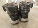 哈比熊童鞋儿童雪地靴男童靴子加绒棉鞋女童短靴AW7089 灰色31码 实拍图