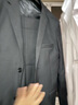 罗蒙西服套装男士商务修身西装男职业正装小西服新郎伴郎结婚礼服外套 黑色双扣【西服+西裤+衬衫】 L /170【100-115斤】+7件礼品 实拍图