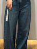 优衣库女装男装宽松廓形牛仔裤/弯刀镰刀裤子25秋冬新款479000 08 深灰色 23 /150/58A 实拍图