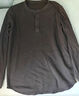 优衣库男装女装情侣华夫格亨利领套头衫长袖T恤25秋冬新款479784 09 黑色 L 实拍图