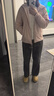 优衣库女装防风拉链连帽外套/内里摇粒绒户外防水472150 11 粉红色 S /155/80A 实拍图
