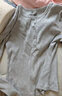 优衣库女装罗纹亨利领T恤/长袖修身短款内搭打底25新款479591 02 浅灰色 M /160/84A 实拍图