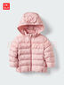 优衣库婴幼儿宝宝PUFFTECH空气棉服可机洗拉链连帽外套排骨478427 10 水粉色 100 实拍图