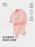 宜爽儿儿童家居服套装春秋冬季宝宝加厚法兰绒睡衣珊瑚绒 粉兔 110 实拍图
