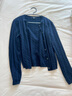 优衣库女装纽花圆领针织开衫/毛衣外套空调衫通勤秋冬新款481477 69 藏青色 L 实拍图