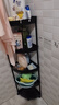 霓峰卫生间置物架落地厕所墙角收纳三角架卫浴生活用品洗澡间浴室架子 大号雅典黑-五层【移动款】 实拍图