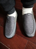 回力官方一脚蹬男鞋秋冬透气爸爸鞋老人鞋休闲老北京布鞋子男 灰色40 实拍图