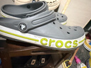 卡骆驰（CROCS）洞洞鞋贝雅卡骆班轻便耐磨一脚蹬休闲鞋|205089 石板灰/青柠绿-0GX 40 (250mm) 实拍图