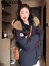 棉致加厚工装连帽棉服女新款宽松派克服棉衣外套女面包服羽棉袄绒服 安哥拉红【高品质】 M 105-125斤 实拍图