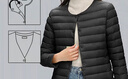 鸭鸭（YAYA）佟丽娅同款轻薄羽绒服女短款秋冬羽绒内胆轻型薄款保暖外套GF 黑色【女款】 2XL 175 实拍图