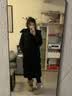 全品屋穿衣镜全身镜落地镜挂门服装店试衣镜壁挂镜挂穿一体简约北欧风 【圆角】赫本黑165*60cm 高清镜面 实拍图