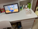 人文成家实木书桌学习桌家用卧室学生写字桌子书桌书架书柜一体组合电脑桌 豪华暖白色120cm【不包安装】 【12mm厚生态实木板】书桌+椅子 实拍图