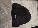 CACUSS纯羊毛毛线帽子男士秋冬加厚保暖护耳帽大头围套头针织帽黑深灰 实拍图