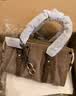 CHARLES&KEITH[折扣]复古绒面小方包波士顿包生日礼物送女友CK2-30671820-1 Mocha Brown摩卡棕 S 实拍图