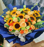 艾斯维娜鲜花速递向日葵混搭花束生日礼物全国同城配送 向日葵香槟混搭花束【升级新款】 实拍图