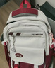 PRUY减负护脊书包大容量高中学生初中生书包女生小学生双肩背包 红配白 长32厚19高46cm 实拍图