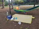 骆驼（CAMEL）户外吊床防侧翻旅游露营便携秋千宿舍寝室学生吊椅室内懒人椅 A1S3LU102 墨绿/果绿 实拍图
