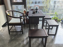 芊梵百恒乌金木实木旋转茶桌椅组合小户型阳台家用泡茶几套装一体小茶台 新1.2米旋转茶桌+1圈椅+2方凳 实拍图