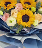 艾斯维娜鲜花速递向日葵混搭花束生日礼物全国同城配送 向日葵香槟韩式花束 实拍图