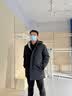 罗蒙（ROMON）鹅绒中长款可拆卸连帽加厚羽绒服男士冬季中青年保暖防风极寒外套 虾青 L (175) （适合120-135斤） 实拍图