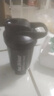 摇摇杯健身运动水杯男奶昔防漏搅拌杯子刻度杯奶茶摇杯蛋白粉水壶 黑色活动专享+带刻度+不锈钢球500ml 实拍图
