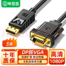 毕亚兹 DP转VGA转换线 主动式DisplayPort转VGA公对公转接线 电脑投影仪显示器高清视频连接线 1.8米 实拍图