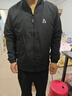 罗蒙（ROMON）夹克男潮流冬季商务行政立领休闲防风加绒外套男装JK83黑色L 实拍图