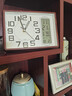 康巴丝座钟客厅简约台钟创意石英钟时尚万年历时钟现代日历温度床头钟 2991 咖木 实拍图
