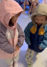 戴维贝拉（DAVE＆BELLA）童装防水衣服男童儿童外套女童秋冬宝宝加绒大童防风衣男孩女棉服 灰粉色DB4224558-T【夹棉加厚】 110 cm（建议身高100-110cm） 实拍图