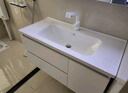 浴美优品实木浴室柜陶瓷一体盆卫生间洗手洗脸盆柜组合洗漱台镜柜奶油风 L16吊柜110cm普通镜柜+陶瓷盆 实拍图