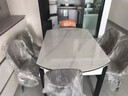 晨巢 岩板餐桌 实木餐桌椅组合现代简约可伸缩折叠吃饭桌子餐厅家具 黑灰框架亮光雪山白-111皮椅款 1.5米一桌八椅-12MM岩板厚度 实拍图