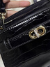 CHARLES&KEITH鳄鱼纹凯莉包手提斜挎婚包包女包生日礼物CK2-50270880-1 Black黑色 S 实拍图