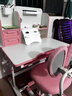 益威（EIEV）儿童学习桌椅套装 中小学生写字桌椅 可升降书桌椅课桌书柜写字台 旗舰学习书桌+升级追背椅-公主粉 实拍图