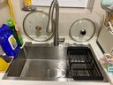 浪鲸（SSWW）厨房水槽大单槽洗菜盆304不锈钢一体盆纳米抗菌耐磨洗菜池TK17 C款-配花瓶抽拉龙头+伸缩篮 75*45cm 实拍图
