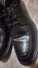 卡帝乐鳄鱼（CARTELO）格纹男士皮鞋耐磨软牛皮休闲皮鞋男商务圆头厚底男鞋9671 黑色 42 实拍图