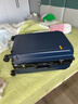 欧遥行李箱男铝框密码拉杆箱子韩版潮流大容量可登机女旅行皮箱次日达 蓝色【黑框款-升级带充电口】 26英寸 -中长途-开学旅行大容量 实拍图