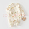 婧麒（JOYNCLEON）新生婴儿衣服秋冬季初生宝宝连体衣纯棉夹棉加厚哈衣爬服冬装 花田小兔 66cm 实拍图