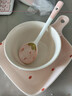 草莓陶瓷碗勺家用高颜值米饭碗少女心甜品碗釉下彩餐具套装 【3件套】浅粉草莓手柄盘+碗+勺 实拍图